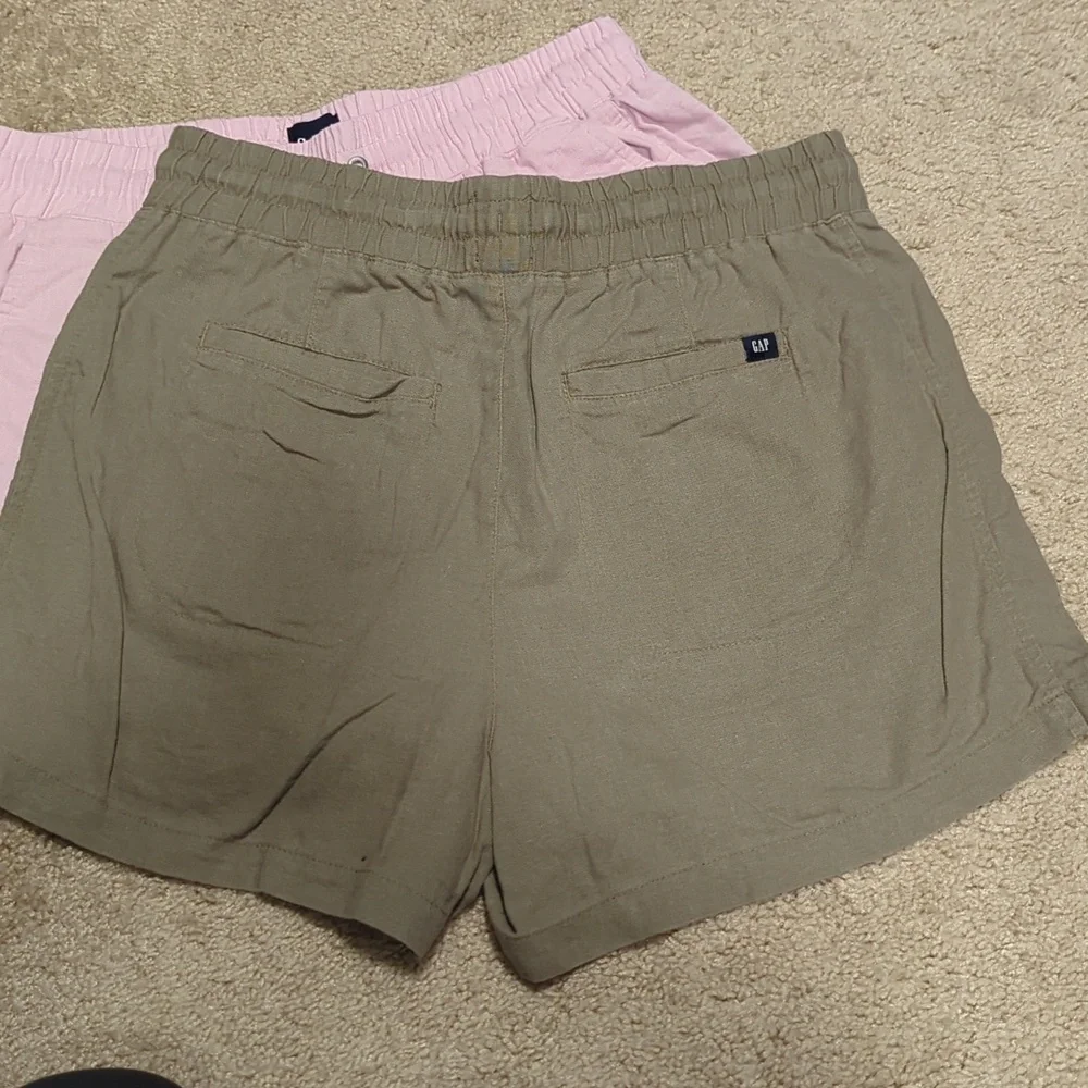GAP Pink and Green Linen Shorts - Picture 4 of 7